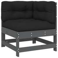 vidaXL Sofá esquinero con cojines madera maciza de pino Pino natural, Pino blanco, Pino gris Conjunto Terraza Muebles Jardín Exterior Juego de Muebles de jardín Mueble Jardín Exterior Muebles de Salon Exterior - details 4