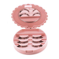 Organizador De Maquillaje Portátil Caja De Cosméticos Con Espejo Acrílico Bonito Con Lazo Falso Cílios Almacenamiento Para Viaje Accesorios De Hogar - details 2