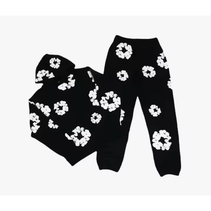 Y2K Conjunto de sudadera de 2 piezas para hombre y Mujer, sudadera de manga largo y pantalón de chándal, estampado hip hop, conjunto con capucha, sudadera para hombre - 1
