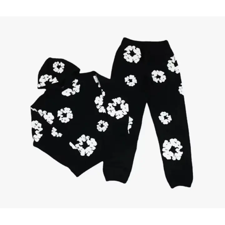 Y2K Conjunto de sudadera de 2 piezas para hombre y Mujer, sudadera de manga largo y pantalón de chándal, estampado hip hop, conjunto con capucha, sudadera para hombre - 1