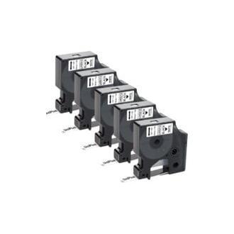 5 cintas de etiquetas compatibles con Dymo D1 45013 S0720530. Cintas de etiquetas para Dymo LabelManager 100, 150, 120P, 160, 200, 280, 220P, 210D, 260P, PnP y 360D, 12 mm x 7 m, negro sobre blanco.