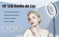 Aro de Luz Led 25cm con Doble Tripode, 1 Sobremesa y 1 de Pie, Anillo de Luz 12W con Mando Bluetooth para Control del Móvil, Ringlight con 3 pinzas para Movil,160cm Altura, Potencia y Colores Regulable, para Influencer de Tiktok Youtube Instagram - details 0