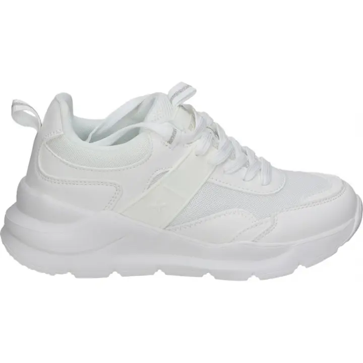 XTI KIDS | Zapatillas Bajas XTI KIDS para Niña – Deportivas con Plataforma en Color Blanco – Sneakers con Cordones –Estilo Casual – Cómodas – Polipiel – Versátiles – Modelo 151147 - 1