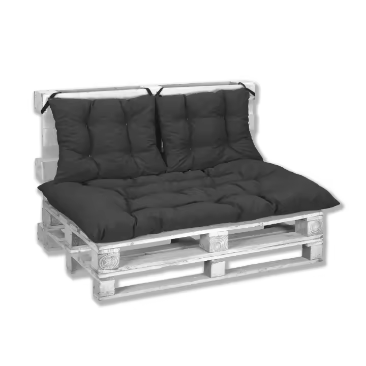 SEB MARKET Cojines para Palets (Asiento y Respaldo),Cojín de Asiento 120x80 cm, Respaldo 2 unidades 60x40.Cojines sofá exterior e interior. Palets no incluidos. - 1