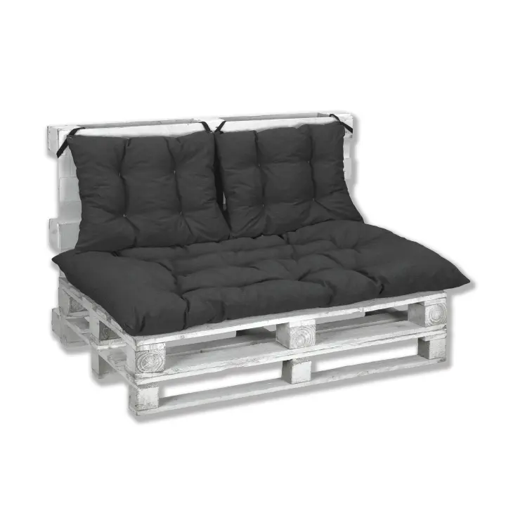 SEB MARKET Cojines para Palets (Asiento y Respaldo),Cojín de Asiento 120x80 cm, Respaldo 2 unidades 60x40.Cojines sofá exterior e interior. Palets no incluidos. - 1