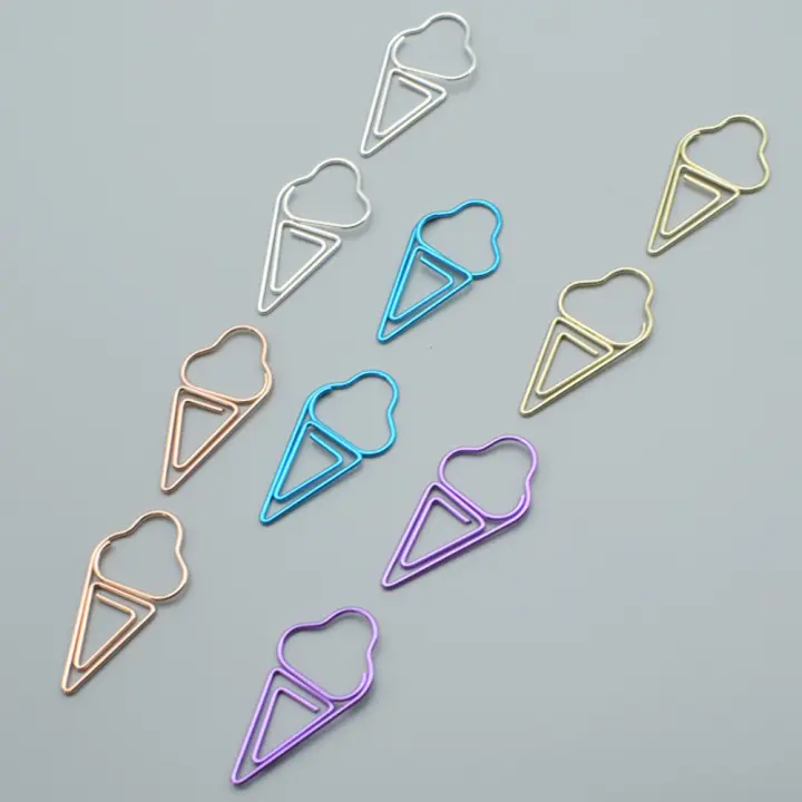 10pcs Clips De Papel De Metal Colorido Con Agujero Para Marcadores Y Cierres De Encuadernación Suministros Para Escuela Y Oficina - 1