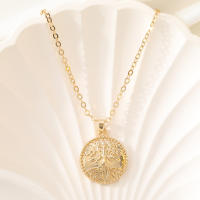 Encanto Collar con colgante geométrico de moda para mujer, con letras doradas y mariposa. - details 13