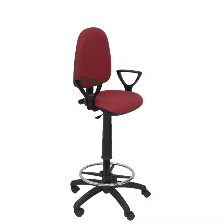Piqueras Y Crespo Taburete Ergonómico con Brazos Fijos y Aro Reposapiés Cromado - 1