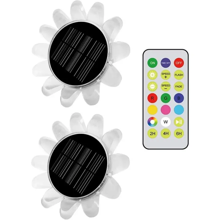 Luz Solar Flotante para Piscina, RGB Iluminación LED Impermeable Luz Flotante Piscina con Inserción de la tierra, Lámpara de Piscina para Decoración de Jardín (RGB 2PCS) - 1