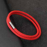 Nuevo Pulsera De Hombre Con Cordón De Nylon 4mm Doble Capa Hilo Sortuador Desmontable Hebilla Negra Regalo Para Él - details 6