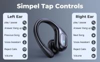 Auriculares inalámbricos para deportes con gancho de oreja flexible, graves profundos, micrófono con cancelación de ruido, 15 horas de reproducción, 90 horas de batería, carga rápida USB-C, auriculares seguros para correr con pantalla LED dual - details 3