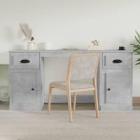 vidaXL Escritorio con armario contrachapada en color Gris sonoma/Gris hormigón | estructura resistente ideal para salón dormitorio o estudio - details 1