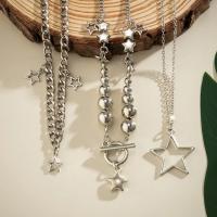 Juego De 3 Collares Pendentivo Estrella Vintage Plateado Para Mujer Joyería Gótica Con Cuentas CCB Y Hebilla OT Aesthetic Regalo - details 7