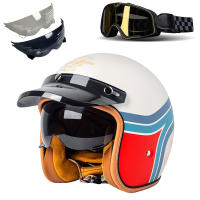 Casco De Motocicleta Retro 3/4 Para Harley Cruiser Accesorios Semi-abiertos Para Motocicleta Casco Retro Para Invierno Unisex - details 5