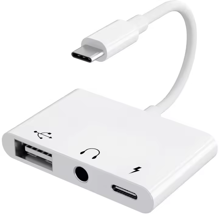 3 en 1 Adaptador USB C a 3.5mm Jack HiFi de Auriculares con Cargador USB OTG Adaptador, Tipo C a Aux Audio Auriculares Splitter - 1