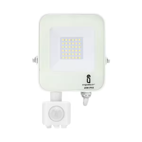 Aigostar Foco Proyector LED Exterior 20W Sensor Iluminación Jardín Hotel - Luz Fría 6500K - 1