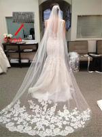 Velo De Novia Catolico De 3 Metros Con Blush Y Comb De Encaje Largo Accesorios De Boda Veu De Noiva Para Mujeres - details 0