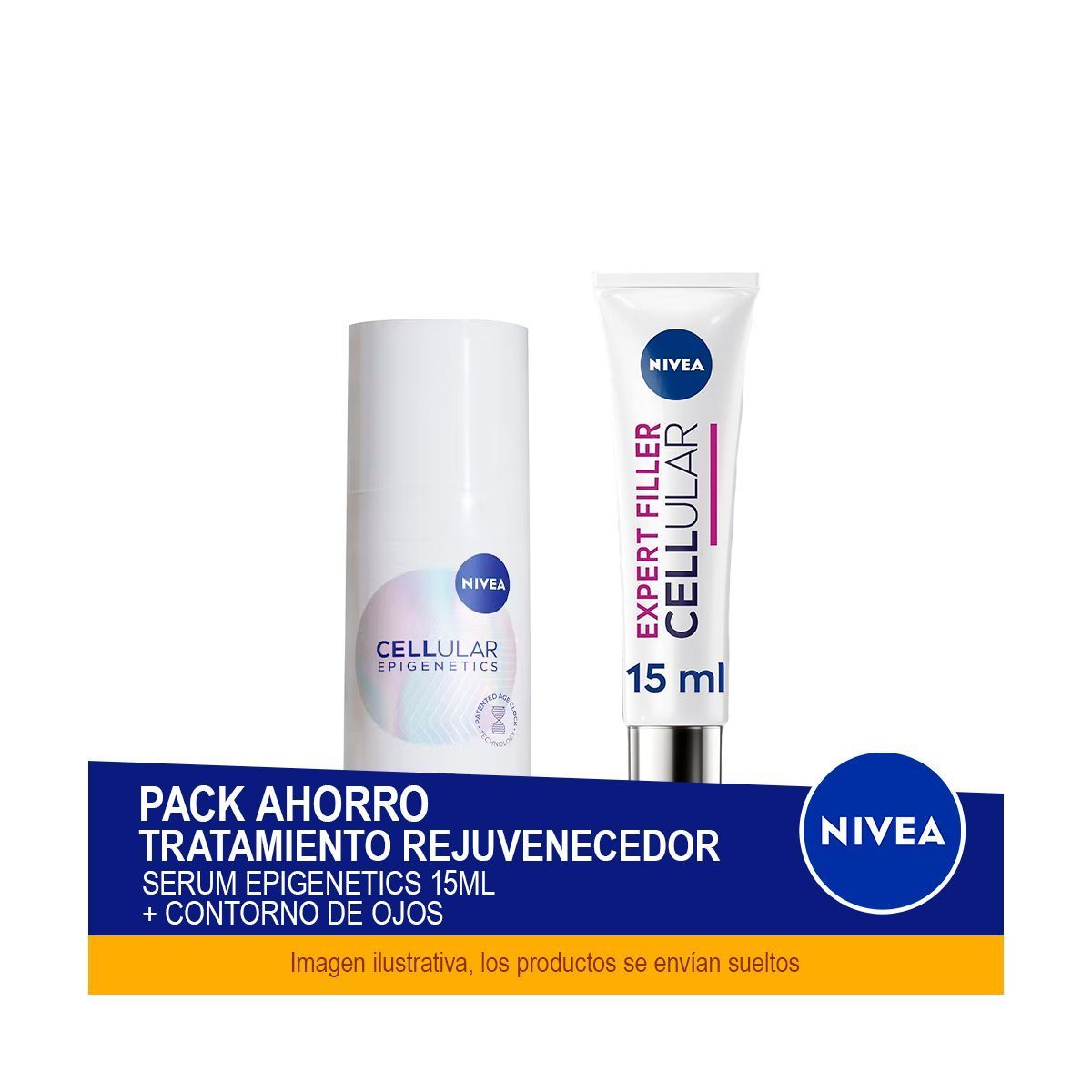 NIVEA Cellular Epigenetics Pack Ahorro Serum Rejuvenecedor + Contorno De Ojos 15ml - Antiarrugas Rejuvenecedor
