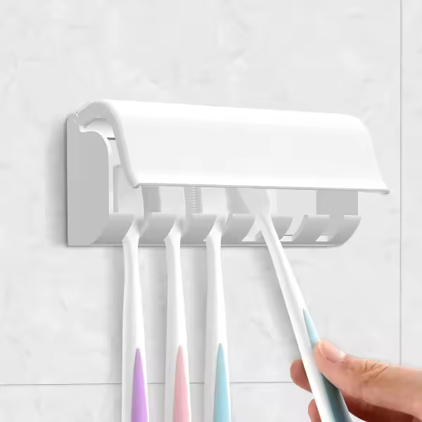 Portacepillos de dientes autoadhesivo de 6 compartimientos - 1