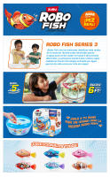 ROBO ALIVE - Peces Robóticos Robo Fish Series 3. Nadan y Cambian de Color  ¡Sumérgelos en Agua y Observa cómo Cobran Vida! Incluye Baterías - details 0