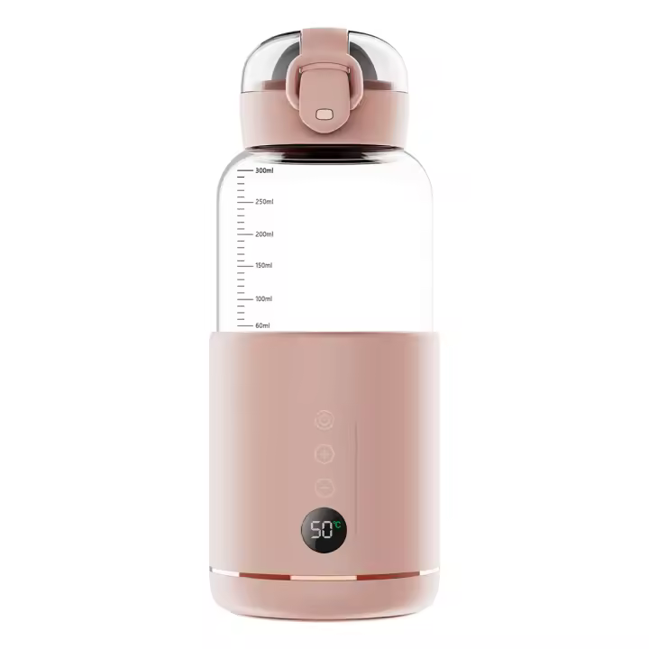 Calentador de biberones portátil para Bebe, Carga USB, temperature adjustable y pantalla, calentador de Agua Eléctrico inalámbrico para Bebe al Aire Libre - 1