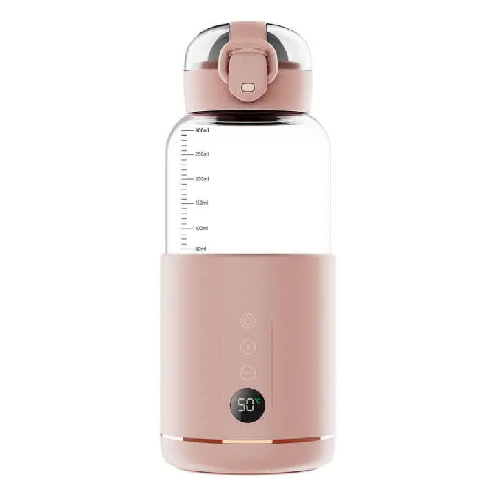 Calentador de biberones portátil para Bebe, Carga USB, temperature adjustable y pantalla, calentador de Agua Eléctrico inalámbrico para Bebe al Aire Libre - 1