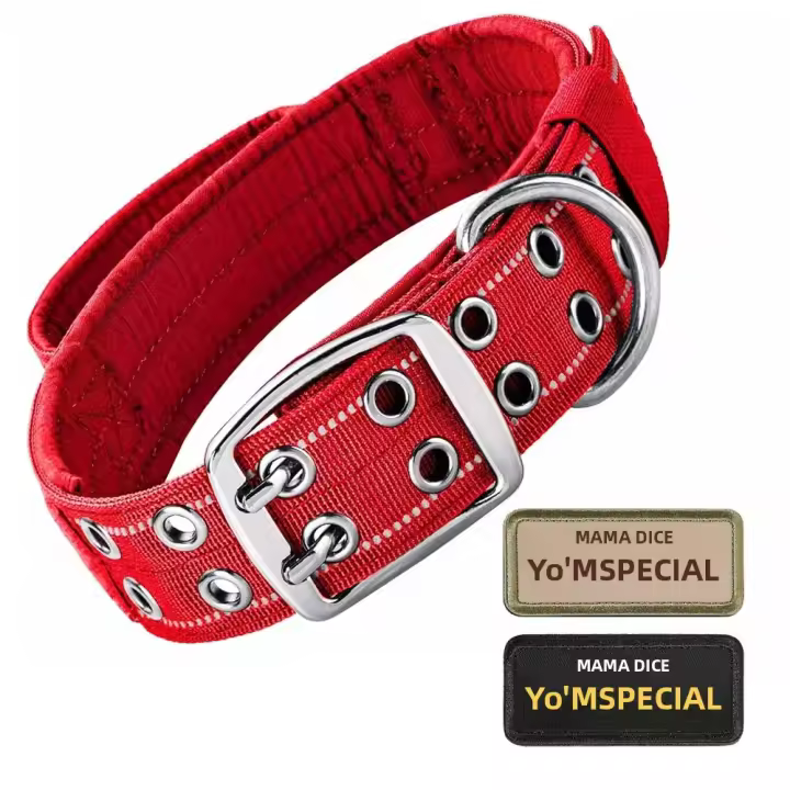 Collar Táctico De Gran Resistencia Para Perros Medianos Y Grandes Con Doble Hebilla Y Manija Diseño Militar Reflectante Y Padded - 1
