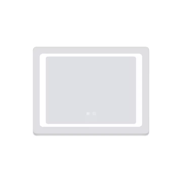 Aica Espejo de baño LED 90 x 65cm, Antivaho, Memoria de fallo de corriente, Dos botones - 1