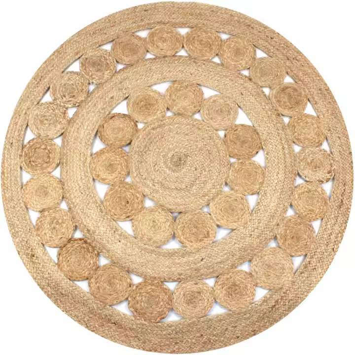 vidaXL Alfombra redonda con diseño yute trenzado 150 cm - 1