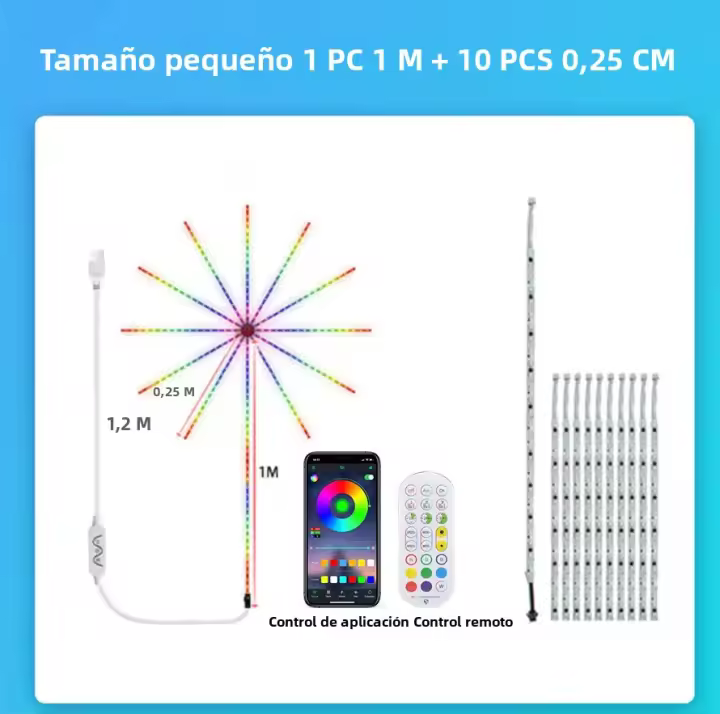 Tiras LED De Fuegos Artificiales Cambio De Color RGB Con Control Remoto Y Bluetooth DC 5V USB Para Decoración De Hogar - 1