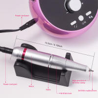 Máquina De Manicura Profesional 45000RPM Enchufe Eléctrico Ambar Rosa Morado Para Uñas Eliminador De Cutícula Y Gel - details 5