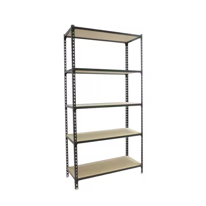 SimonRack Estanteria Metalica Almacenaje de Acero, 2000x1200x500 mm, 5 Baldas Madera, Soporta 200 kg de Punto Flexión por balda, Antracita/Madera - Maderclick - 1