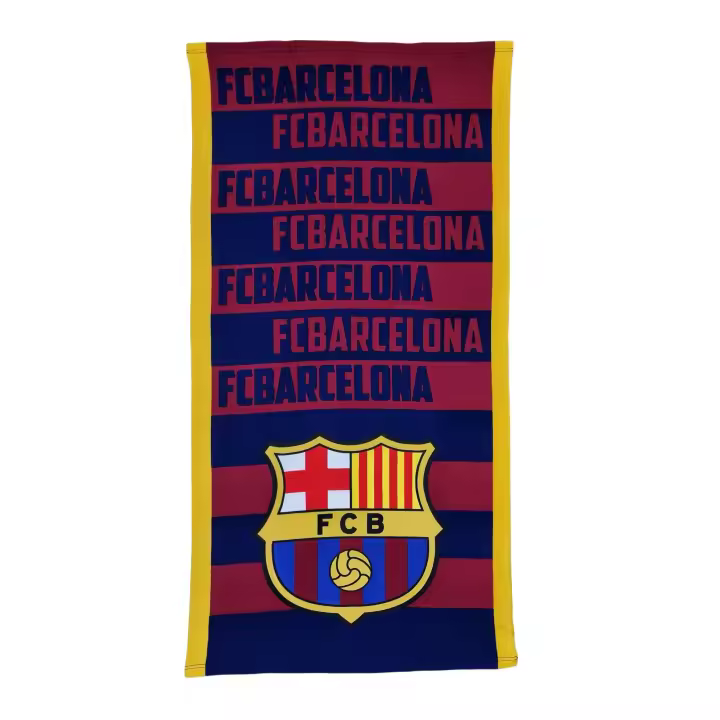 Barça Toalla, FC Barcelona Toalla, Toalla de Playa, de Fútbol,  Azulgrana, 70 x 140 cm, Producto Oficial, Microfibra, Unisex - 1