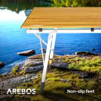 AREBOS Mesa de camping 90 x 51,5 cm mesa rodante aluminio mesa plegable exterior - details 22