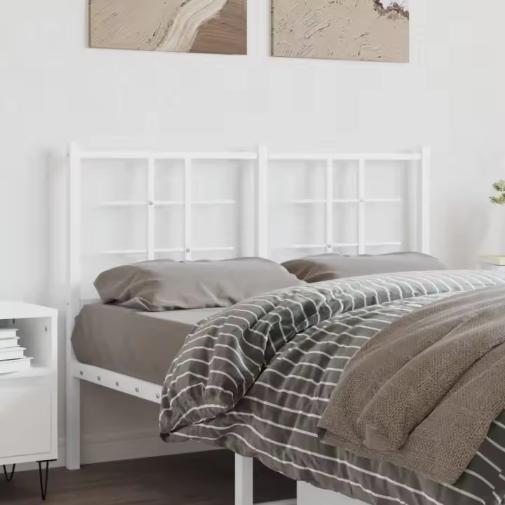 vidaXL Cabecero de metal blanco 120 cm - 1