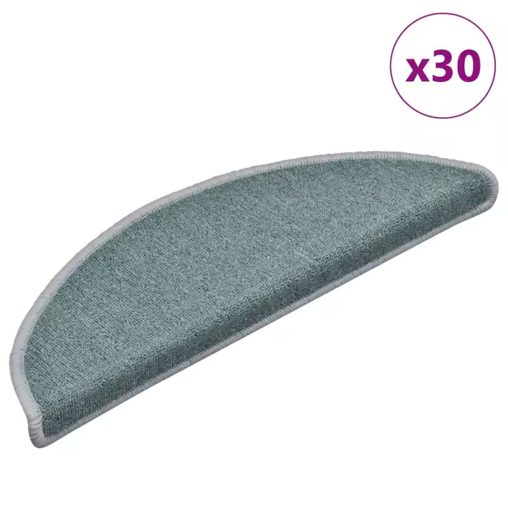 vidaXL Alfombrilla escalera 30 uds azul 56x17x3 cm - 1