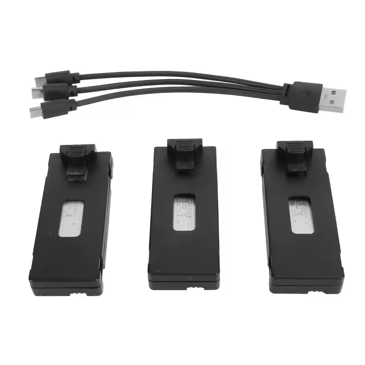 Newway - 3 baterías de litio para dron (1800 mAh, 3,7 V), recargables, compatibles con E88, E88pro, E100, E99, K3, K6, E89, P1, P4 y P5 - 1