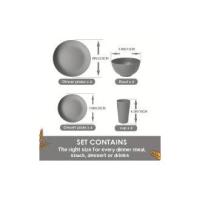 16 piezas de Vajilla de paja de Trigo irruble, juego de Vajilla reutilizable, Luz microonda APA para lavavajillas, platos, tazas, cuencos para camping RV Picni - details 2