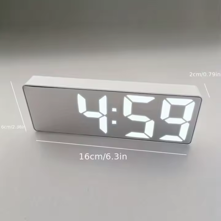 Despertador digital LED para dormitorio, reloj electrónico de sobremesa con indicador de temperatura, 1 unidad - 1