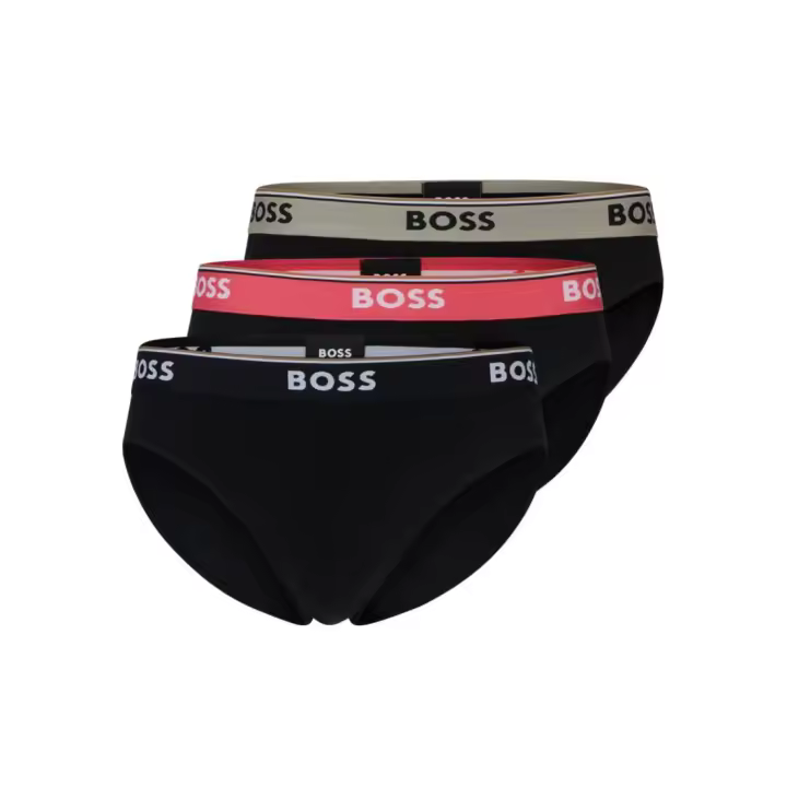 Slip Boss Power -3 Pack- Cotton Stretch (Negro Cinturilla Multicolor) - 1