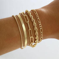 Juego De Máximo 6PCS Cadena De Serpiente Plana Dorada Para Hombres Y Mujeres Joyería De Moda Clásica Vintage Regalo Ideal Para Fiestas Bodas Aniversarios Viajes Uso Diario - details 11