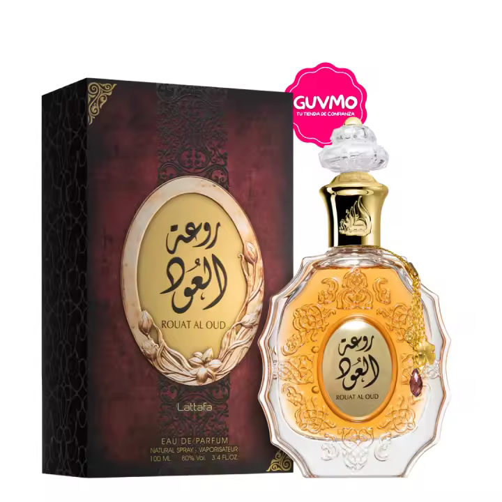 Lattafa Rouat Al Oud Eau de Parfum 100 ml – Perfume Unisex Amaderado Oriental con Notas de Oud, Ámbar y Especias - 1