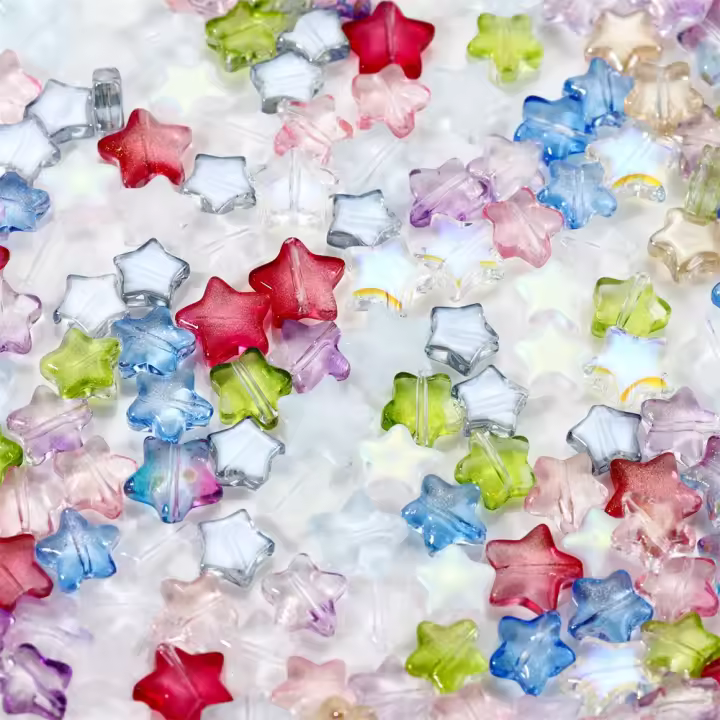20/50pcs Pulgones De Vidrio Bohemio En Forma De Corazón Y Estrella AB Color Para Creación De Joyas Accesorios Hechos a Mano - 1