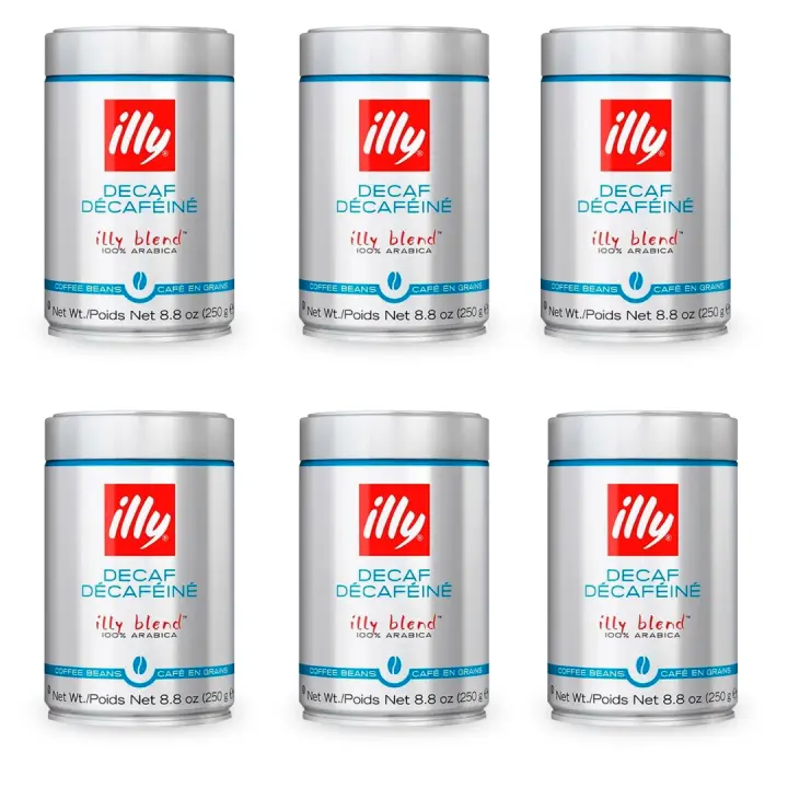 Pack 6 x Illy Café en Granos Descafeinado 250 gr 100% arábico - 1