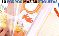 10 Forros de Libros Adhesivos Ajustables 30x55cm - Forros de Libros Escolares con Solapa Ajustable y Autoadhesivos- Cubierta de libro DIN A4 - Protector de Libros Colegio - Funda Libros Transparente - details 0