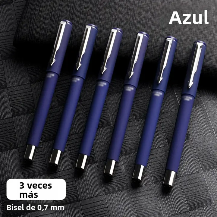 Bolígrafo De Gel WQN Con Punta De 0.7mm Fina Y Suave Tinta De Alta Calidad Para Firma Y Oficina Color Carbono Negro Y Azul - 1