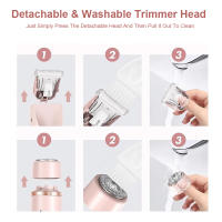 Afeitadora Eléctrica Para Mujer Painless Epilador Facial Cabello De Barba Bikini Axila Pierna Impermeable Afeitadora Eléctrica - details 9