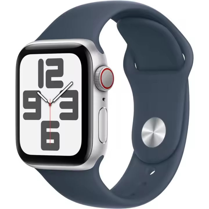 Apple Watch SE 2024 Teléfono GPS 40 mm CA Plata Aluminio Cinturón deportivo Azul Vaquero Talla S/M - 1