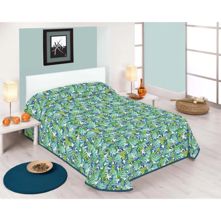 SABANALIA - Colcha estampada Fidji (Disponible en varios colores y tamaños) | Colcha ideal para primavera y verano | Producto ligero y decorativo - 1