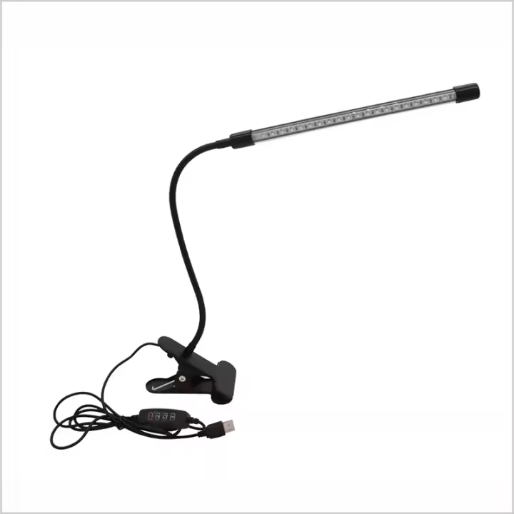 Lámpara De Escritorio LED De Clip Protección Ocular Para Estudiantes Dormitorio Y Habitación Luz De Lectura Pequeña Lámpara Negra - 1